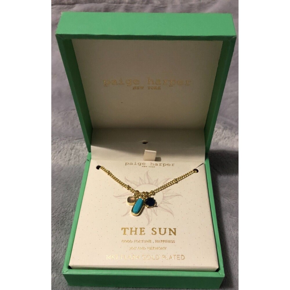 Paige Harper New York The Sun Necklace 14kt Gold Plated NIB
